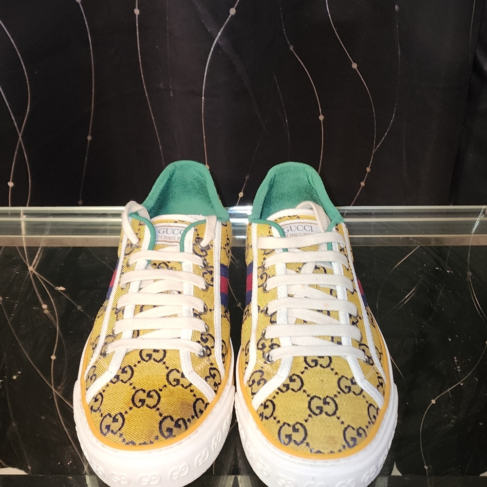 Gucci Yellow and Green Logo Sneakers